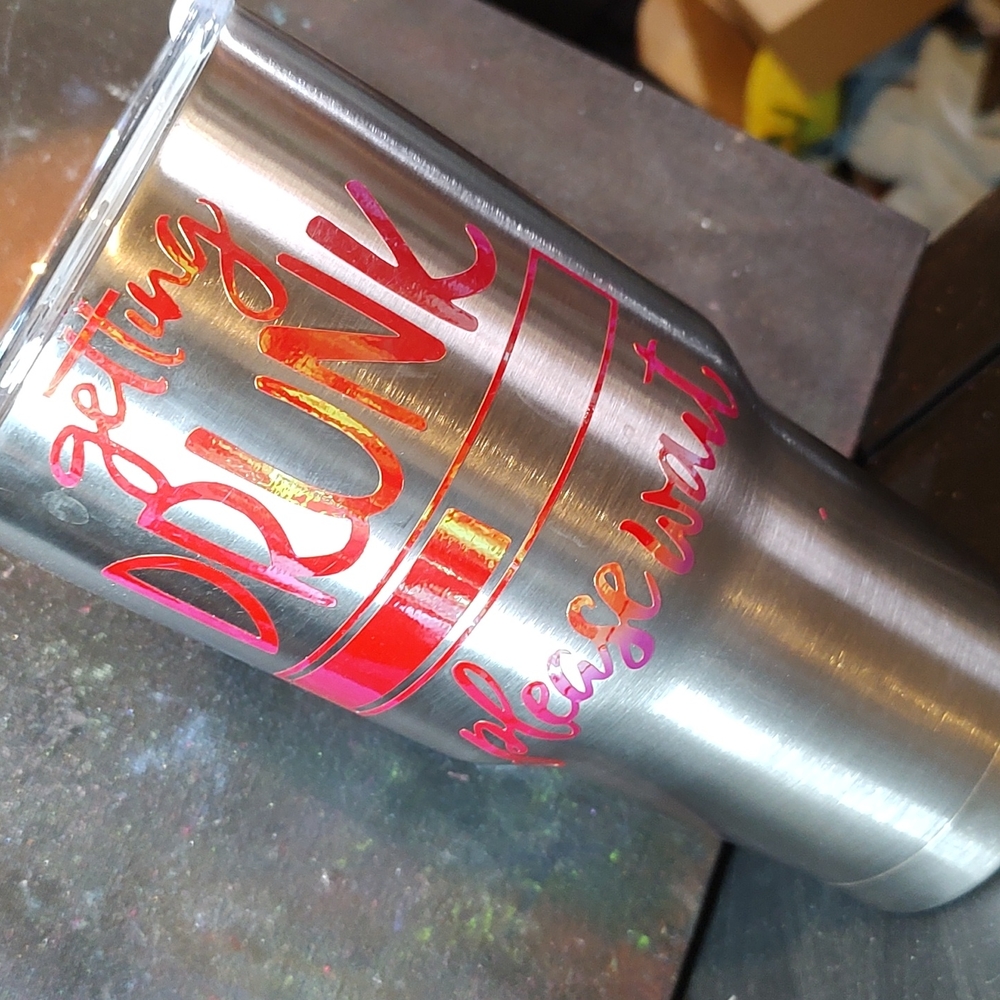 Rainbow holographic tumbler